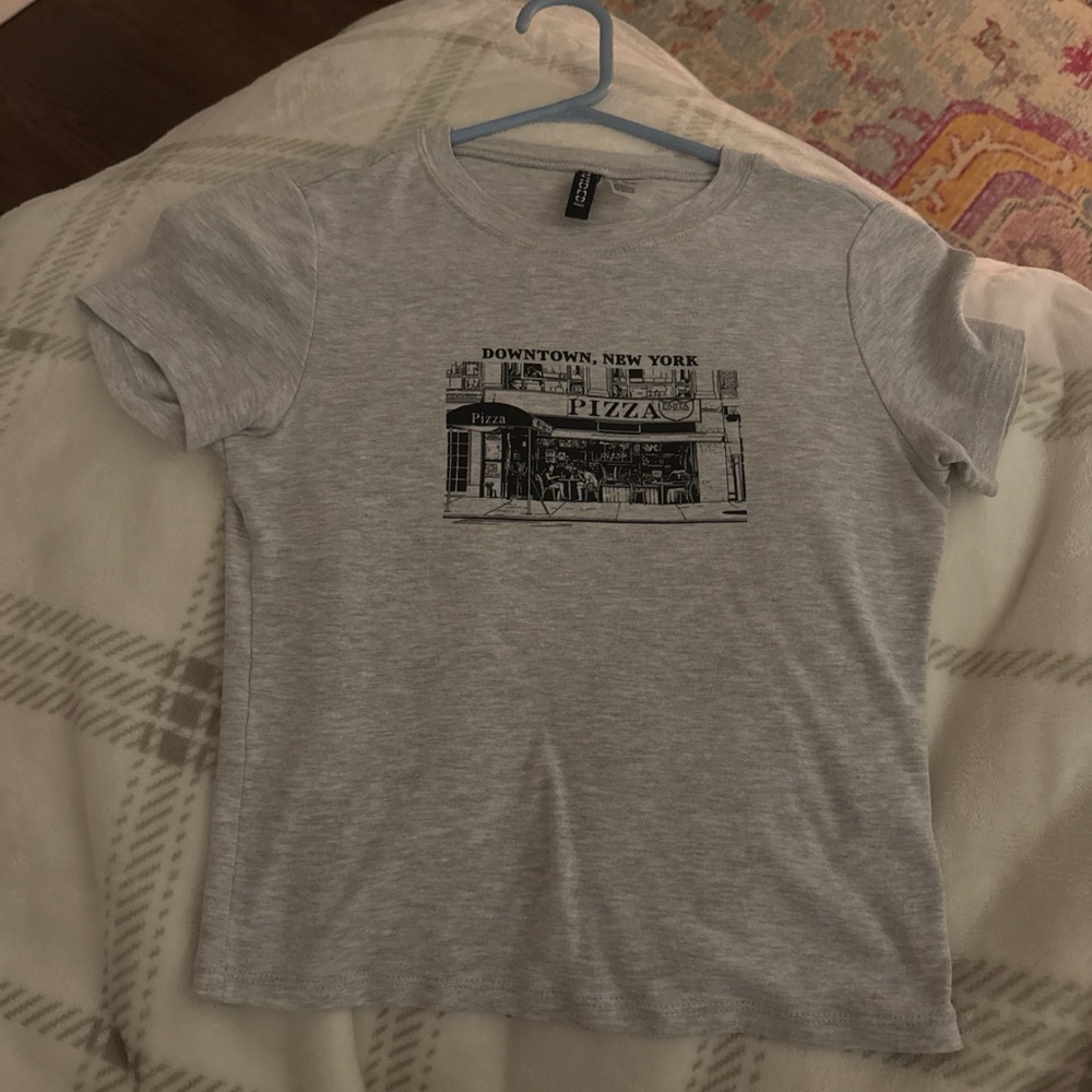 Gray Graphic T-Shirt with New York Print